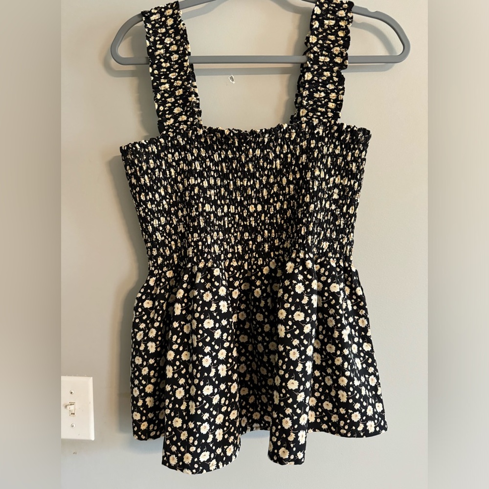 Floral Smocked Tank Top